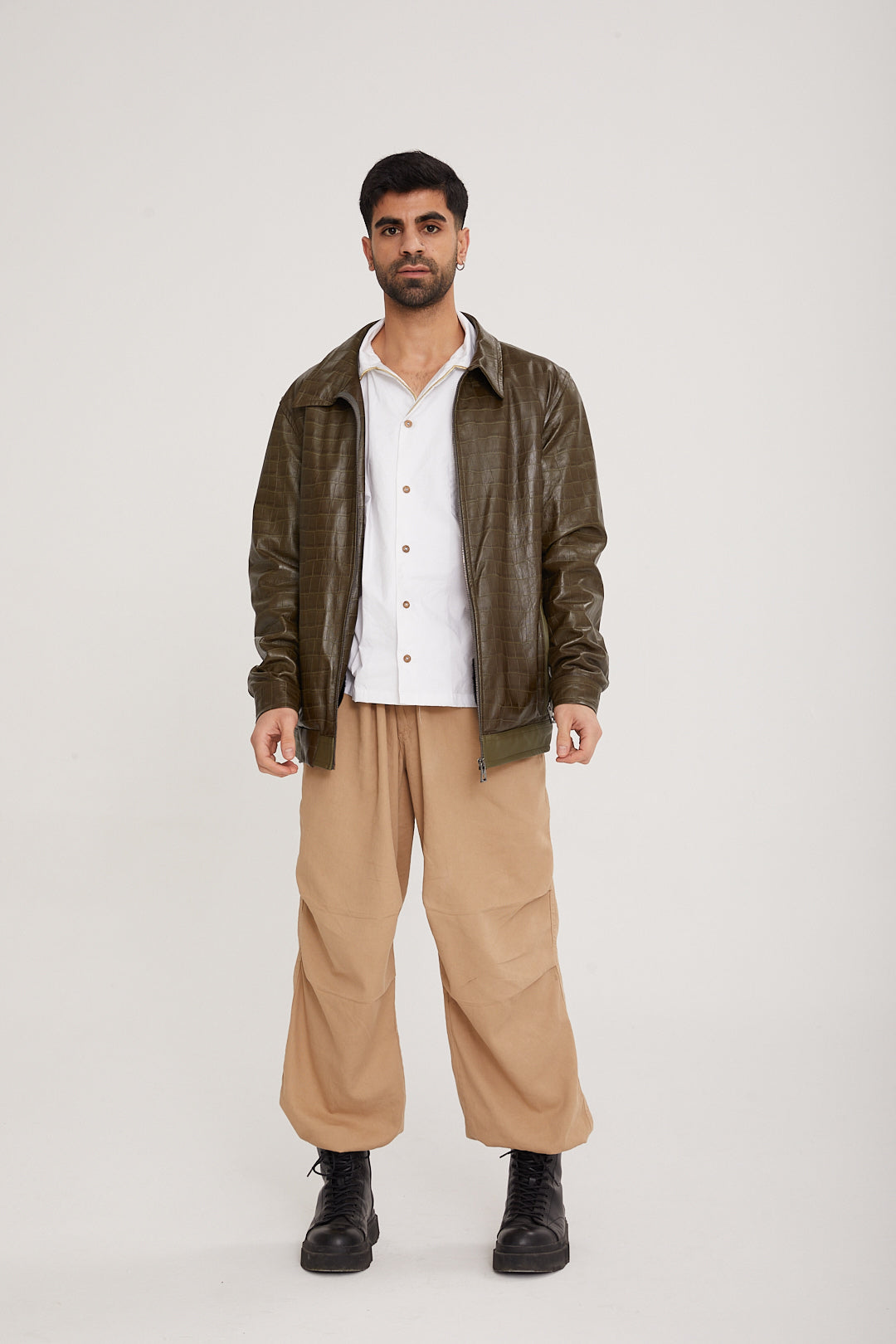 Lambskin leather & Rex fur Jacket - MOCHA