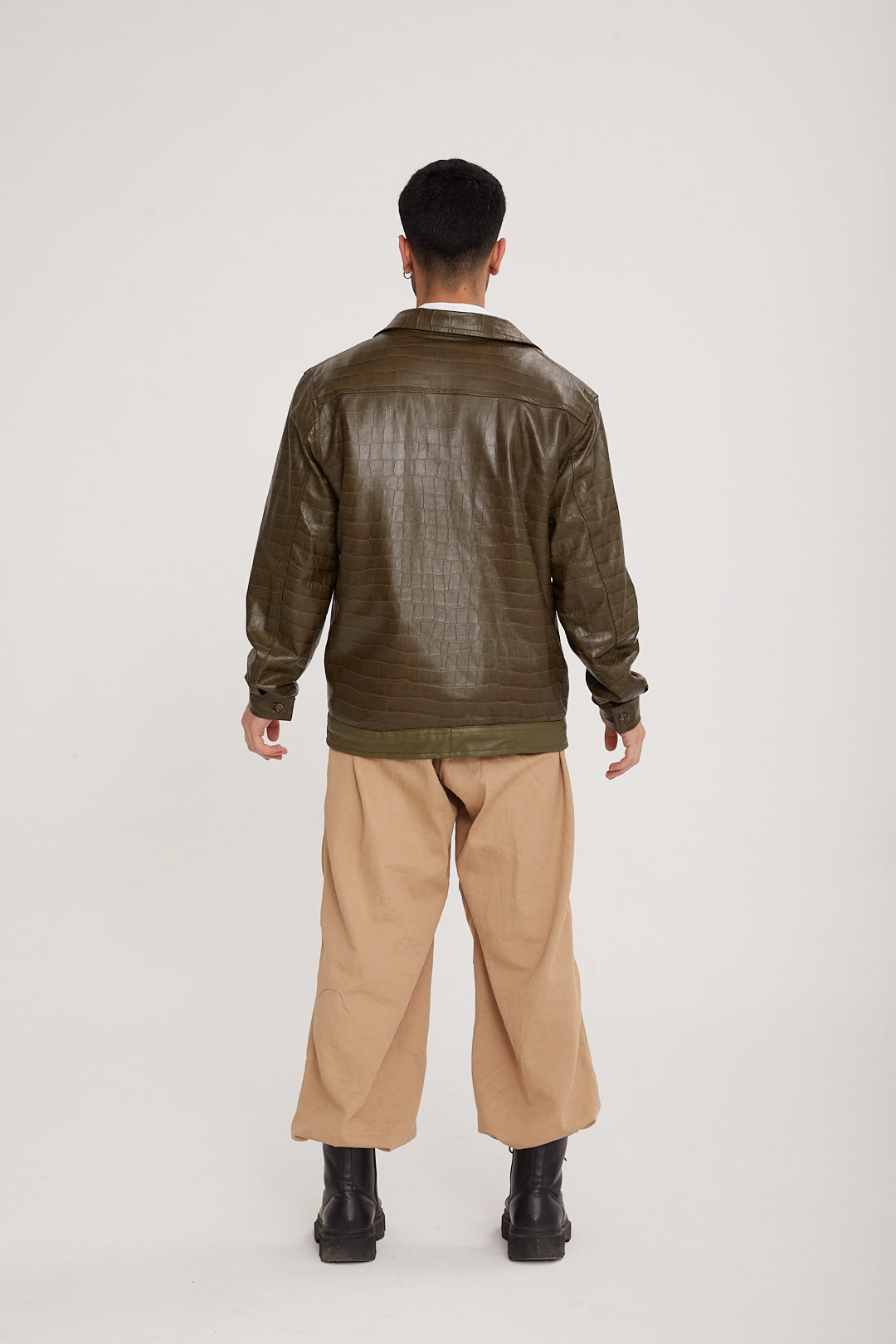 Lambskin leather & Rex fur Jacket - MOCHA