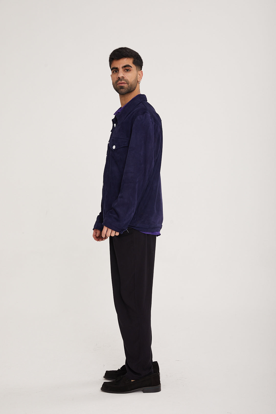 Equestrian Buttoned Suede Plain jacket - MOCHA