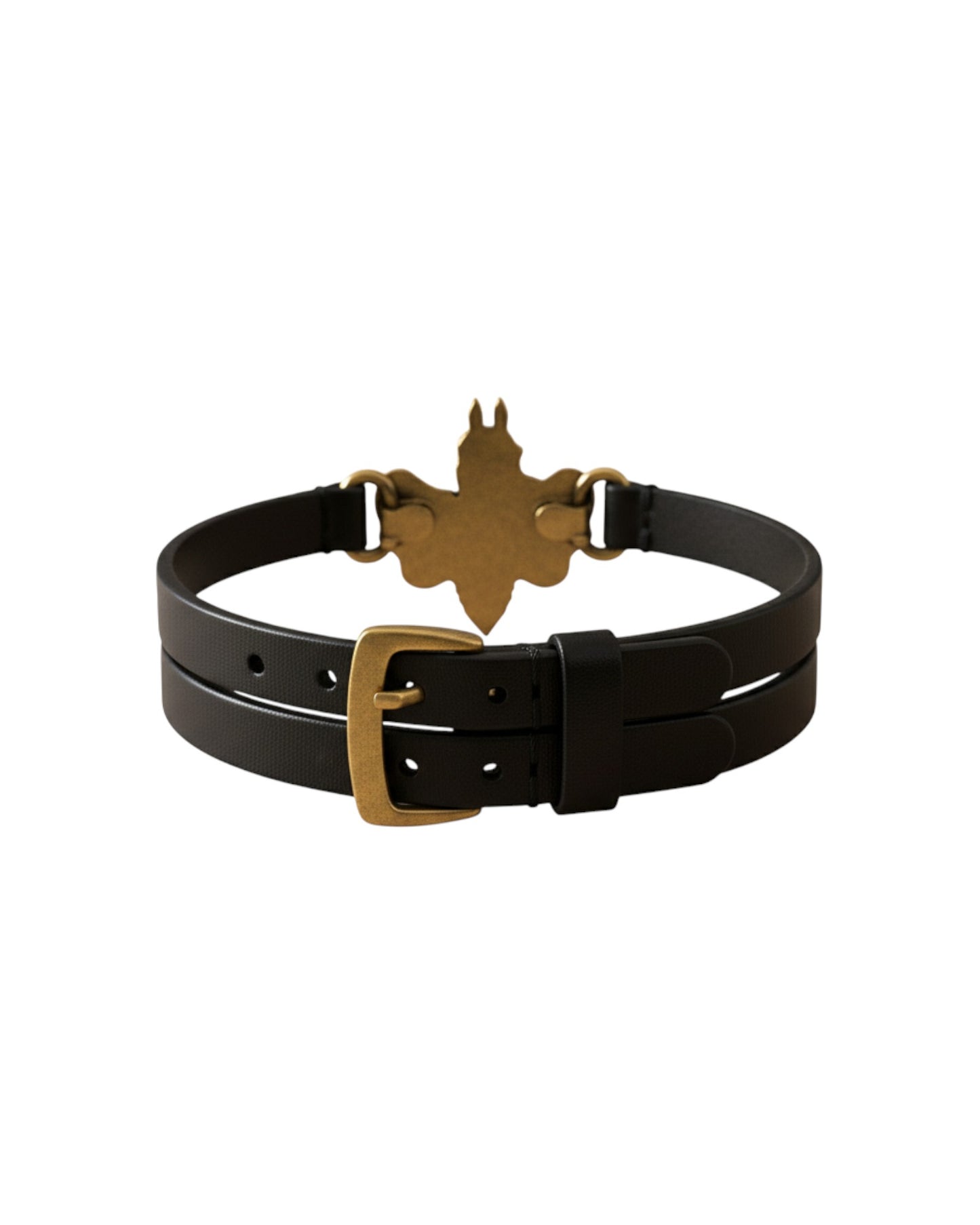 Mocha Horse Orchid Arch Double-Wrap Thin Leather Bracelet