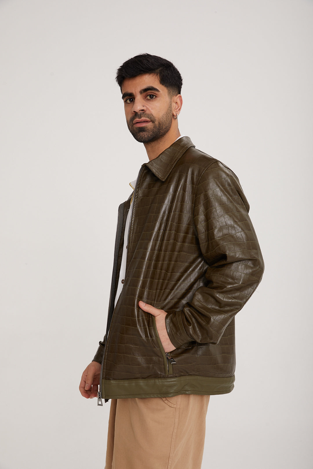 Lambskin leather & Rex fur Jacket - MOCHA