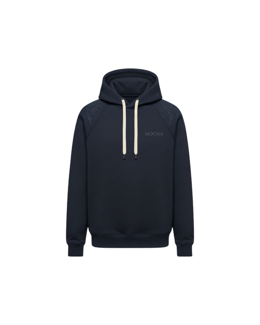 NAVY EMBROIDED HOODIE